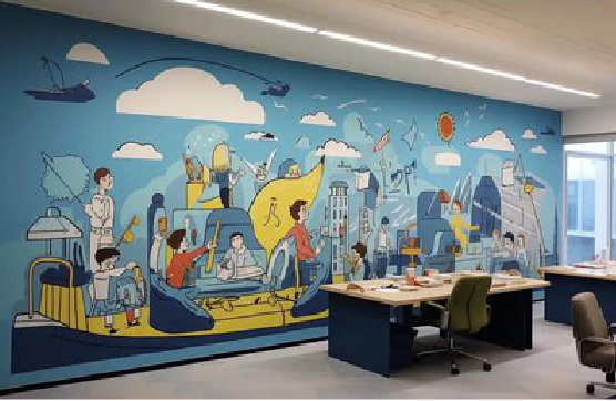 遵义办公室墙绘的特点。